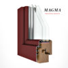 Carreté Finestres - ventana de madera y aluminio de color granate - Ventanas mixtas Magma