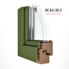 Carreté Finestres - ventana de madera y aluminio de color verde - Ventanas mixtas Magma